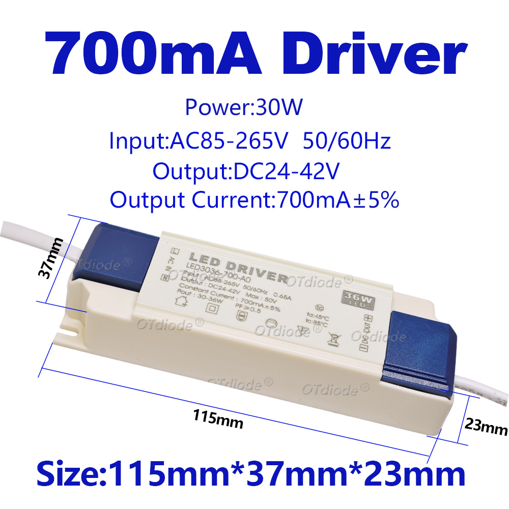 110V 220V 30W 36W 40W 50W LED-Treiber DC24-42V 700mA 750mA 900mA 1050mA 1200mA 1500mA flimmerfreie Stromversorgung Außenbeleuchtung: Beige / 230V