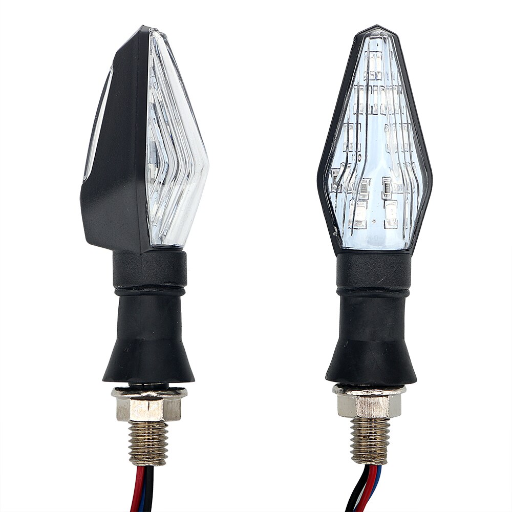 LEEPEE Dual Color 12 Led Motorcycle Flasher LED Turn Signal Lamp Blue & Amber Blinker Light 1 Pair Motorbike Indicator Light