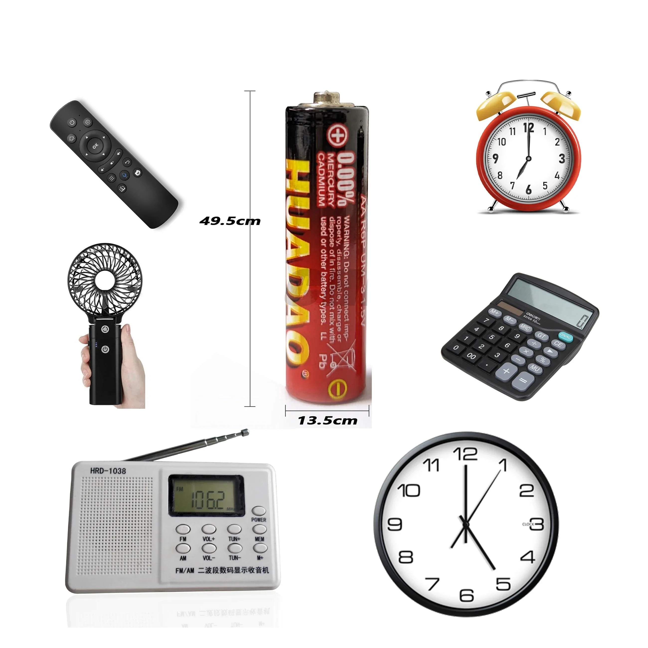Batería alcalina AA de 1,5 V desechable utilizada para calculadoras, relojes, linternas, radios, ratones, reproductores de MP3, luces LED