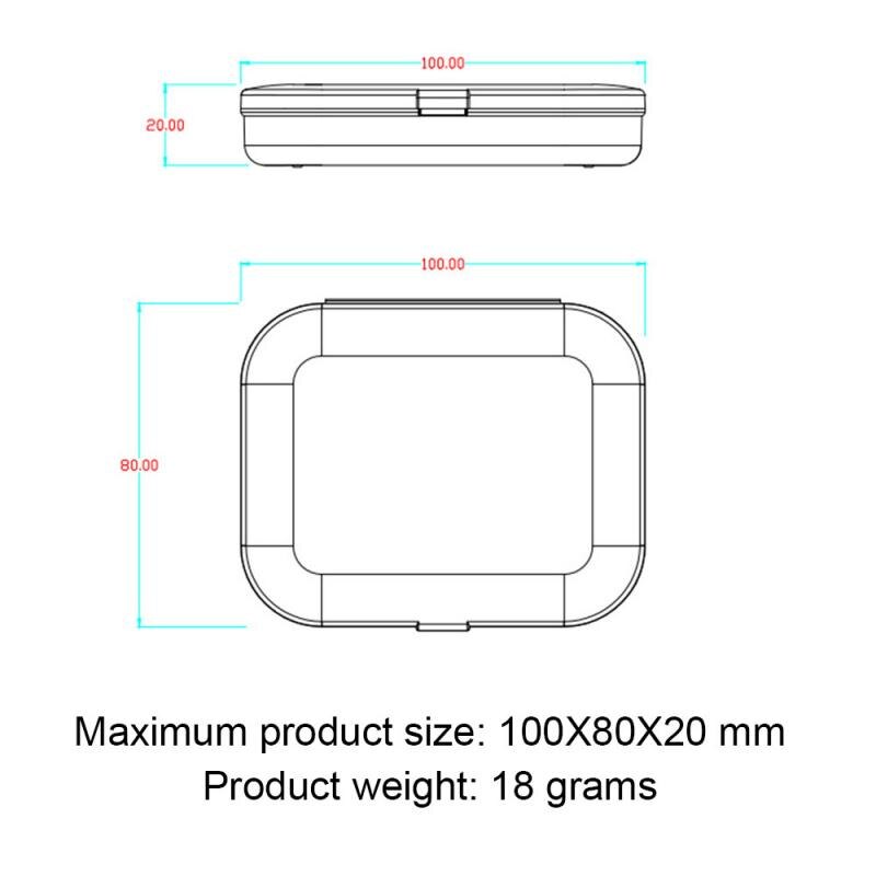 Square Small Mask Storage Box Compact and Easy to Carry on The Palm Plastic Box for Temporary Storage of Oronasal Mask