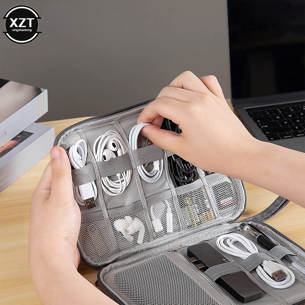 USB Digital Storage Clip, Cable Organizer, Headphones, Pens, Portable Batteries, Electronic Accessories Storage Waterproof Trave