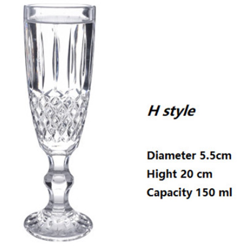 Copas de champán de cristal para boda copa de vino whisky copa de 5oz 7oz 9oz copa de cristal Retro europea en relieve sin plomo