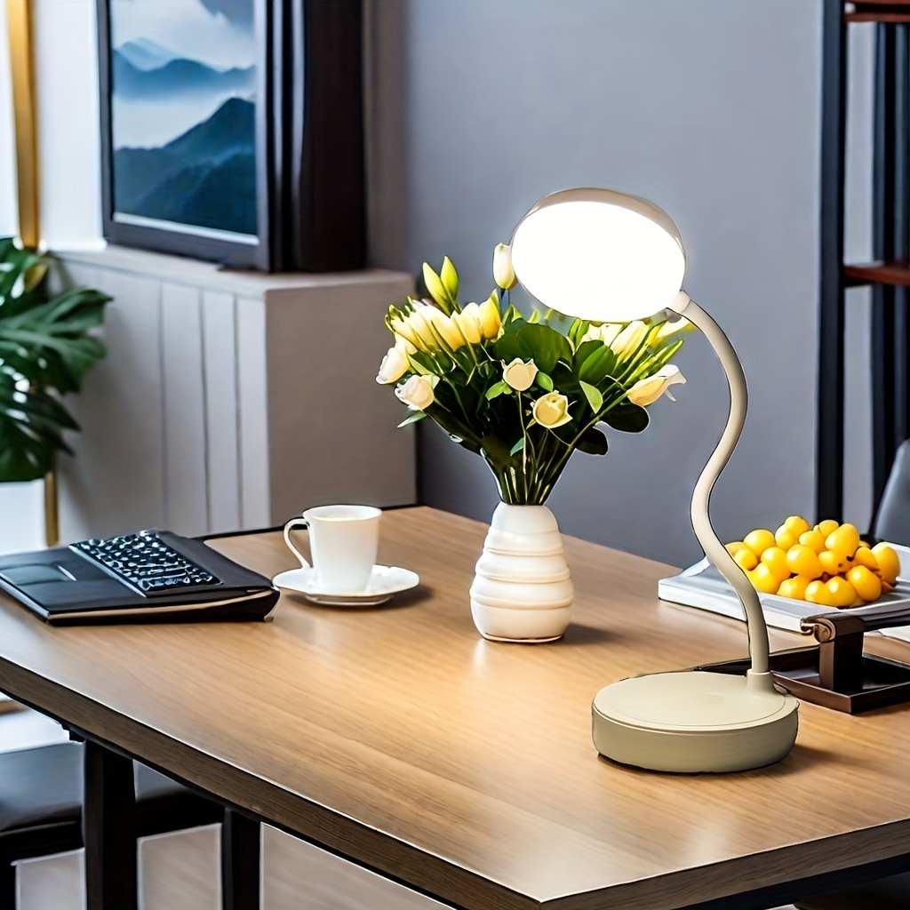 USB opvouwbare tafellamp Draagbare bureaulamp Ondersteuning 3-kleuren Traploos dimmen Oogbescherming Slaapkamer Lezen Bedlampje