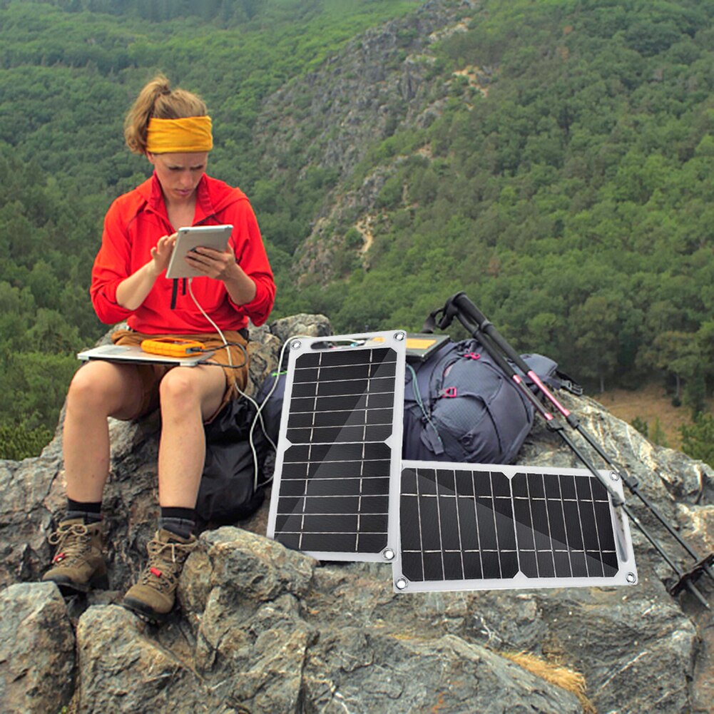 10W 5V Solar Panel Outdoor Portable Solar Charger Pane Outdoor Climbing Camping Travel Solar Charger Generator Power Bank