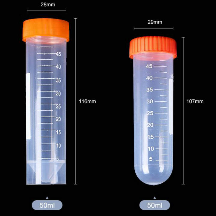 50Pcs/lot 50ml Centrifugal Tube with Graduation Conical Bottom Plastic Centrifuge Tube with Screw Cap
