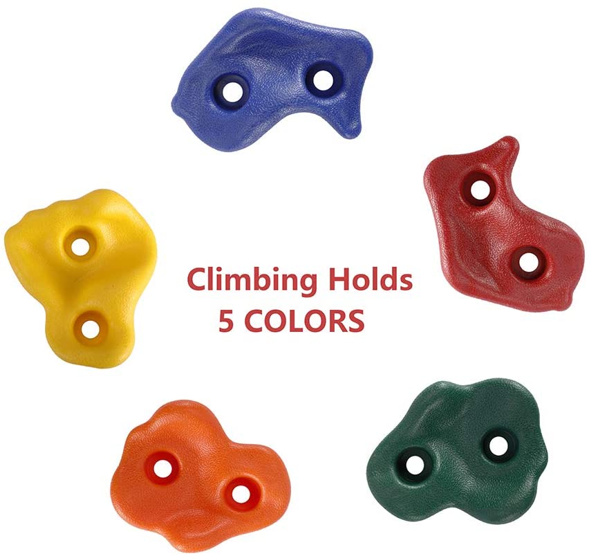 Soportes de escalada para pared de roca para niños, juego de escalada para interior y exterior, Kit de soportes de mano con conjunto de equipo de protección