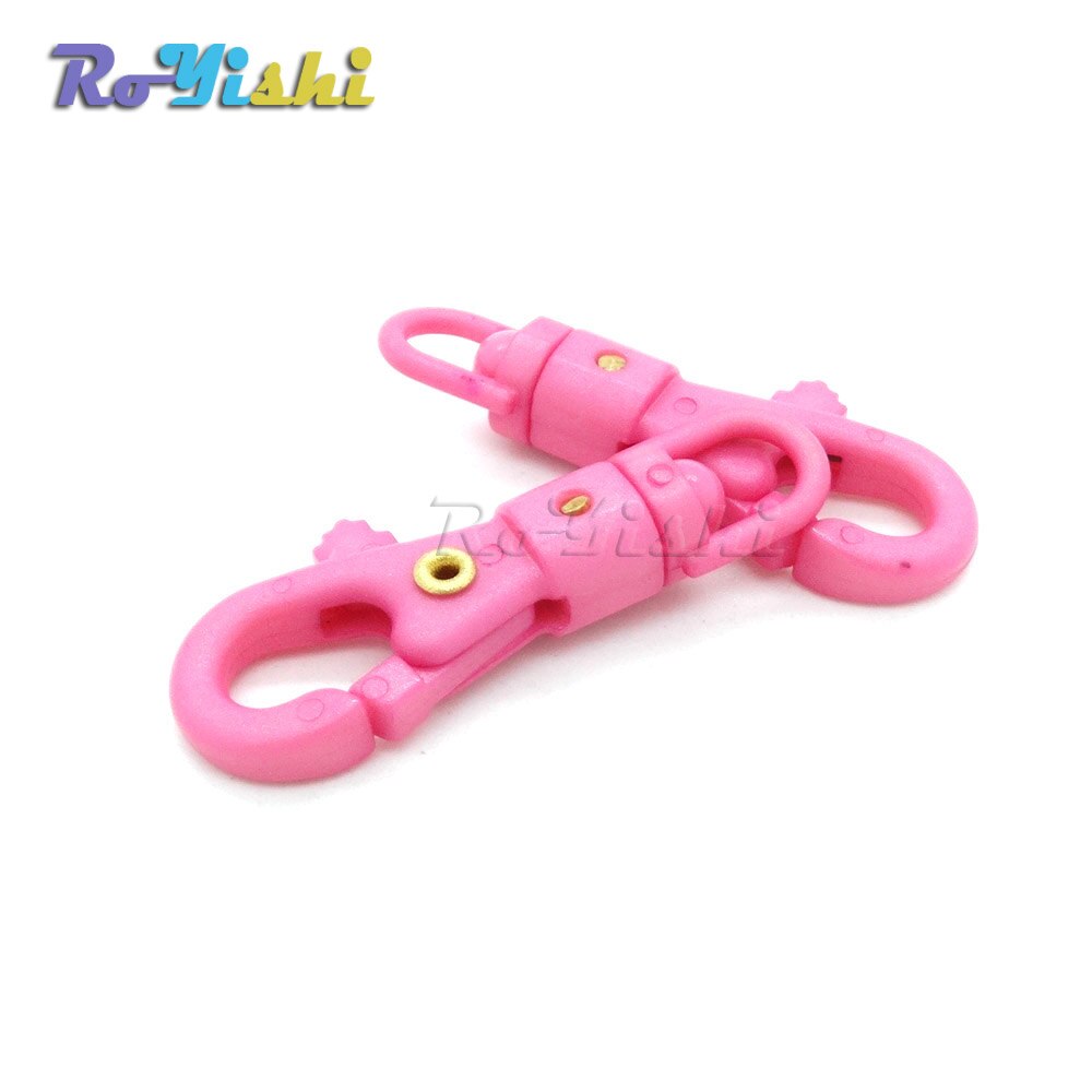 Crochet en plastique coloré pivotant de 1/4 ''pour tissage, boucles lanière, sangle de sac à dos, 12 pièces/paquet: Pink