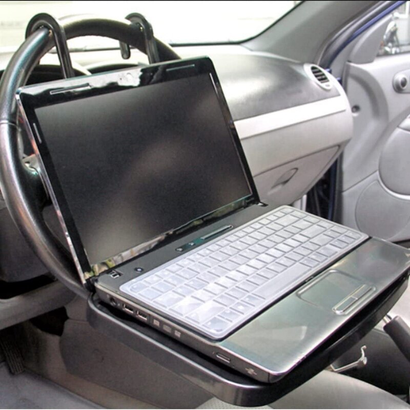 Draagbare hangende laptoplade voor in de auto, opvouwbare bekerhouder voor op de achterbank, multifunctioneel stuurwiel, laptopbeugel voor op de achterbank