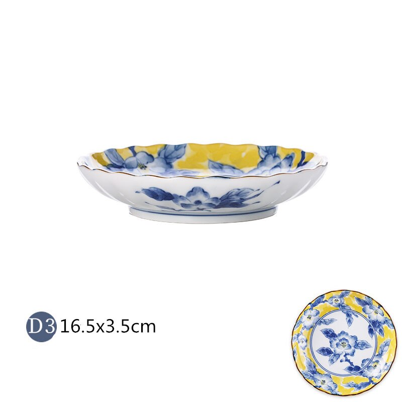 1pcs Ceramic Dish Dish Dinner Plate Service Plate Western Food Disc Salad Bowl Teacup Kitchen Board Wedding Kitchen Goods: D3