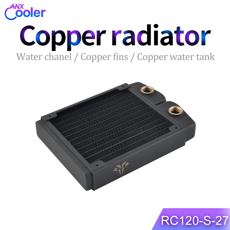 RC120-S-27 Koperen Radiator Zwarte Kleur 240Mm Waterkoeling Radiator Voor Cpu Gpu Waterkoeling Systeem