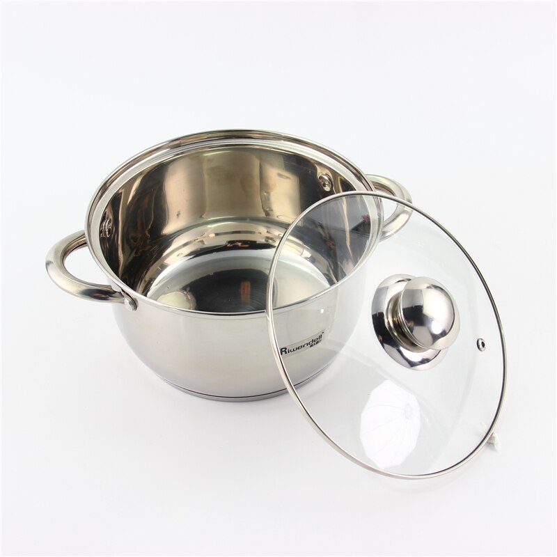 Rostfritt stål kruka stockpot dubbel induktion botten 20cm gryta 2.9l