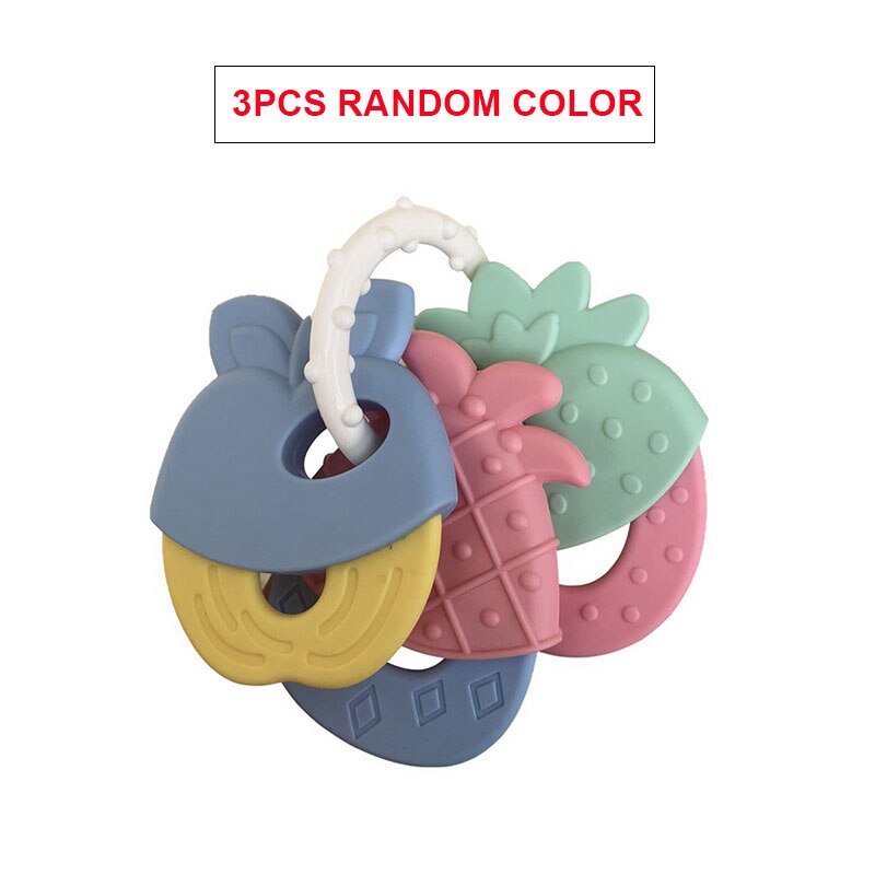 Bpa Gratis Zachte Baby Bijtring Chew Dental Care Knaagdieren Bijtringen Voor Kinderen Silicon Bijtring Tandenborstel Baby Speelgoed 0 12 Maanden: TJ342 random color