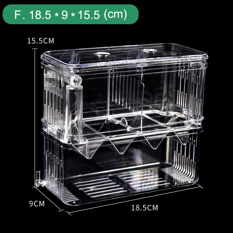 Acrylic Fish Tank Breeding Isolation Box Incubator Aquarium Breeder Box Multifunctional Spawning Hatching Room Aquarium Supplies: F