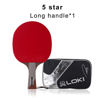 LOKI 5 Star Carbon Table Tennis Racket Carbon Tube Tech PingPong Bat Competition Ping Pong Paddle with Bag: Long handle