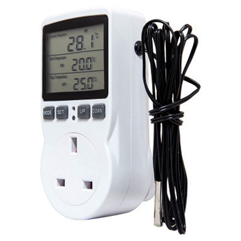 Digital Temperature Controller Thermostat Outlet Socket Plug Heating Cooling Timer for Homebrew Greenhouse: Default Title