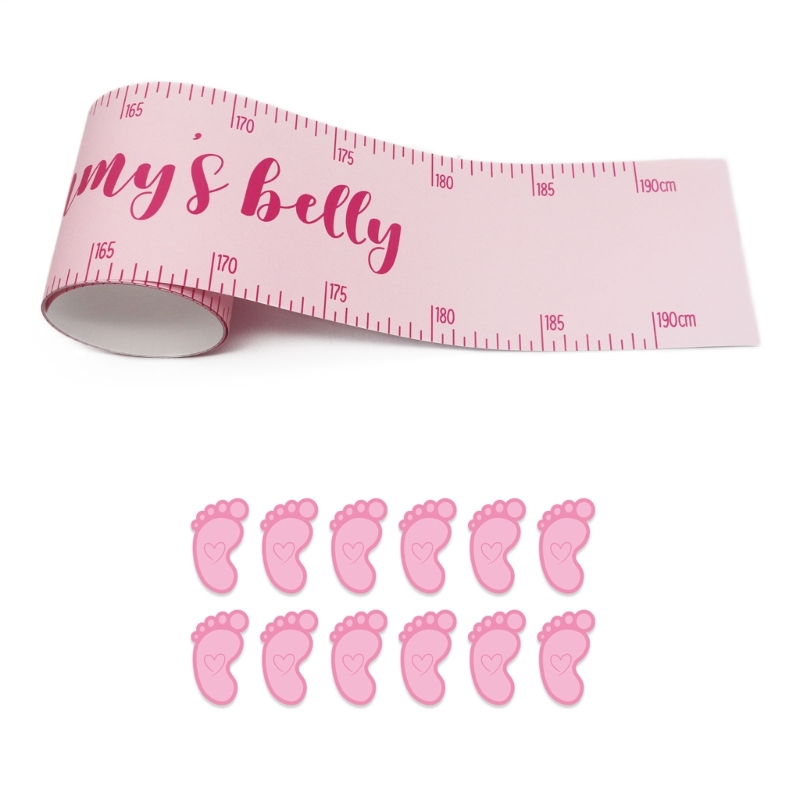 How Big is Mommy's Belly? Includes 1 Mommy's Belly Measuring Tape and 12 Stickers, Gender Neutral Fun Baby-Shower Game: Fluorescence Yellow