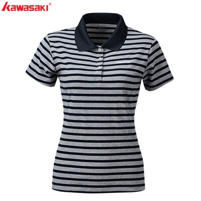 Kawasaki, camisas deportivas con cuello para mujer, Camiseta de algodón para tenis para mujer, camiseta Dry Fit transpirable con tiras, ropa deportiva, camiseta para chica, ST-S2118: ST-S2118Gray / XL