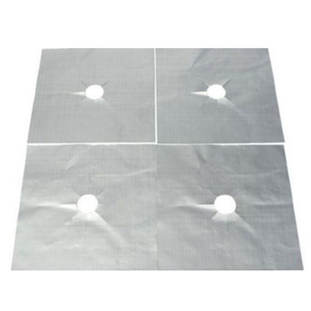 4pcs/set Gas Stove Cooker Protectors Cover/liner Clean Mat Pad Kitchen Gas Stove Stovetop Protector Kitchen Accessories: Grey