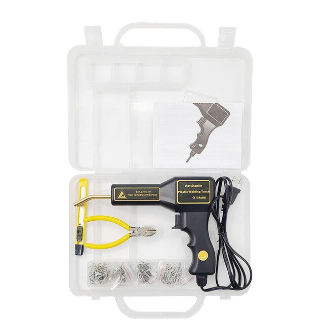 Portable nail machine plastic welding garage tool 50W nail PVC repair machine car bumper welding repair soldering iron tools: Orange