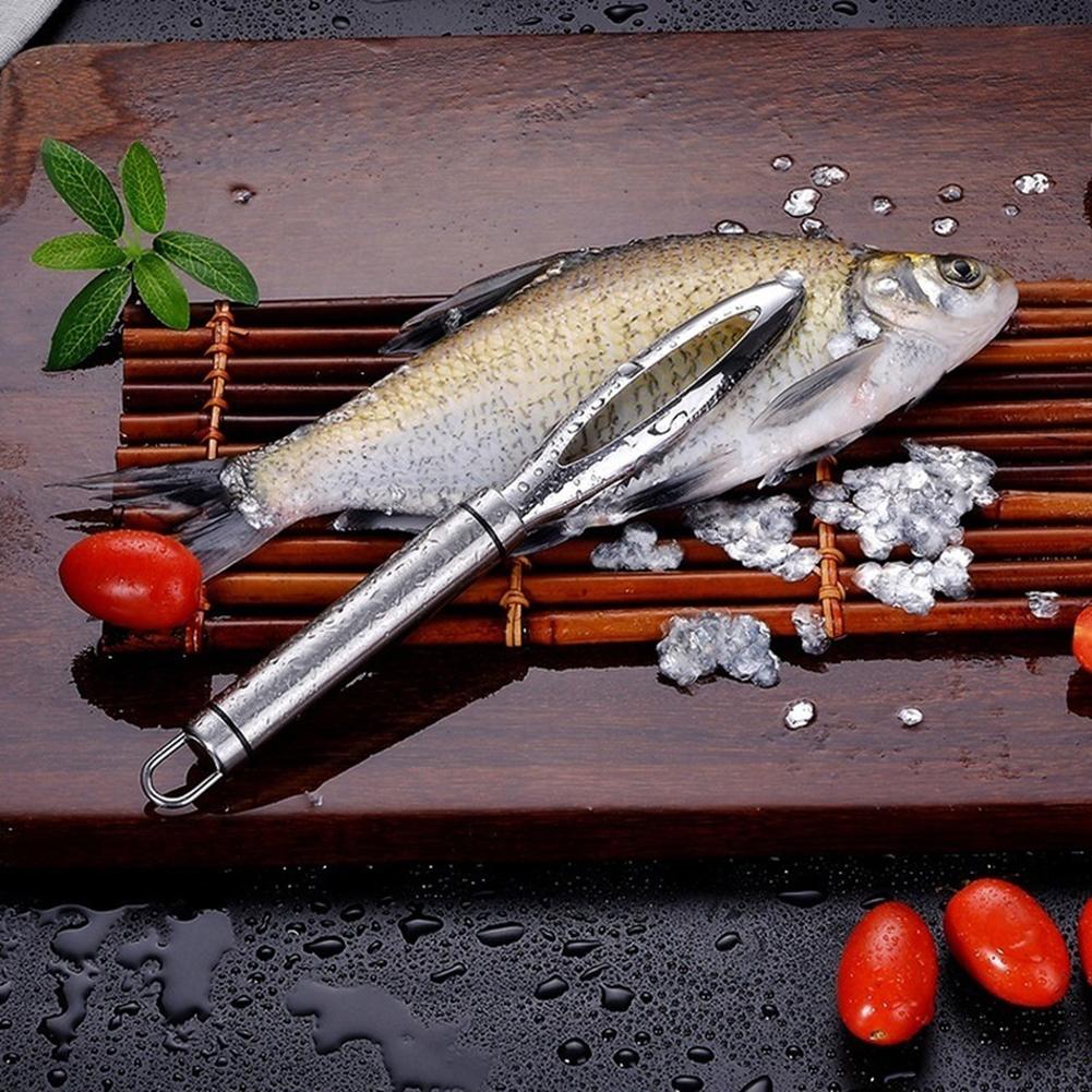 Stainless Steel Fish Skin Brush Remove Scale Scraper Fish Skin Peeler Tools Remover Shaver Brush Kitchen Cooking Gadget