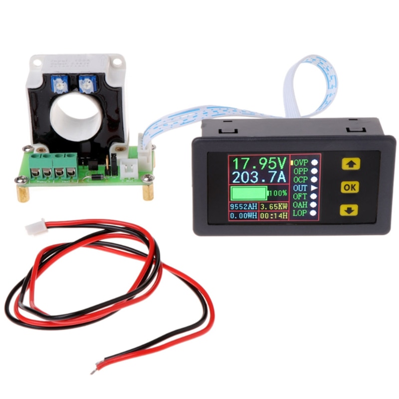 Digitalt multimeter  dc 0-90v 0-100a voltmeter amperemeter effektmonitor w hall sensor multifunktionel tovejs meter: Default Title