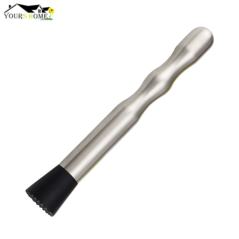 22.5cm Stable Antiskid Bar Cocktail Muddler Mojito Stainless Steel Bar Mixer Barware Drink Fruit Muddler Crushed Ice Bar Tools