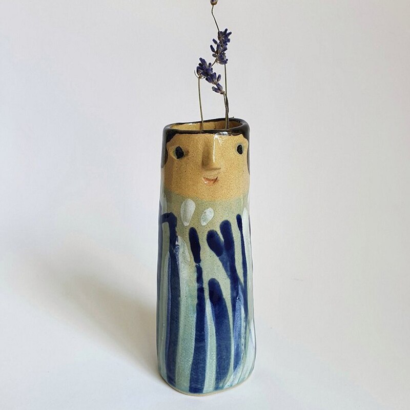 Bohemian Family Face Planter Resin Pots for Plants and Flowers Handmade Dried Flower Vase Home Decoration Resin Crafts