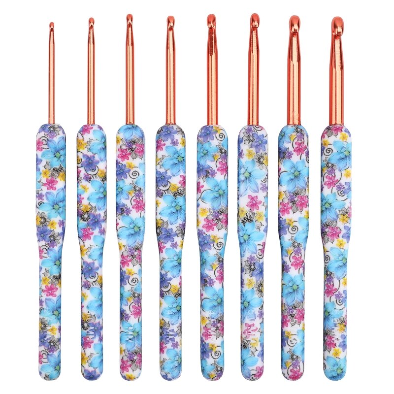 8pcs Crochet Hooks Set with Polymer Clay Handle DIY Craft Making Crochets Hook Accessories for Women Girls