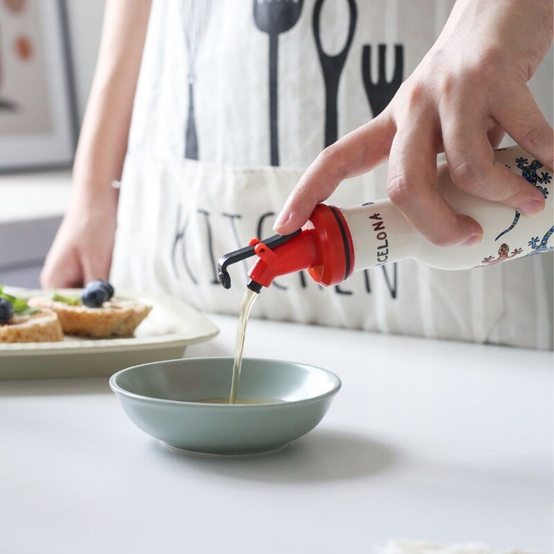 Thuis Creatieve Keramische Lekvrije Keuken Azijn Olie Olijf Dispenser Fles Sojasaus Azijn Kruiden Kan Tank Keuken Tool