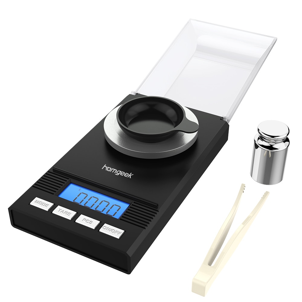 Digital Milligram Scale 50G/0.001G Mini Electronic Balance Powder Scale With Calibration Weight Tweezer And Weighing Pan