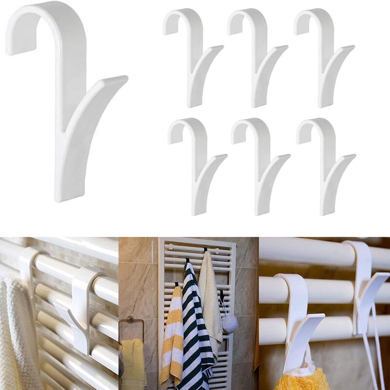 Küche Badezimmer KleiderbüGel Clips Lagerung Gestelle Weiß Aufhänger für Beheizte Handtuch Heizkörper Schiene Kleidung Schal Aufhänger Halfter