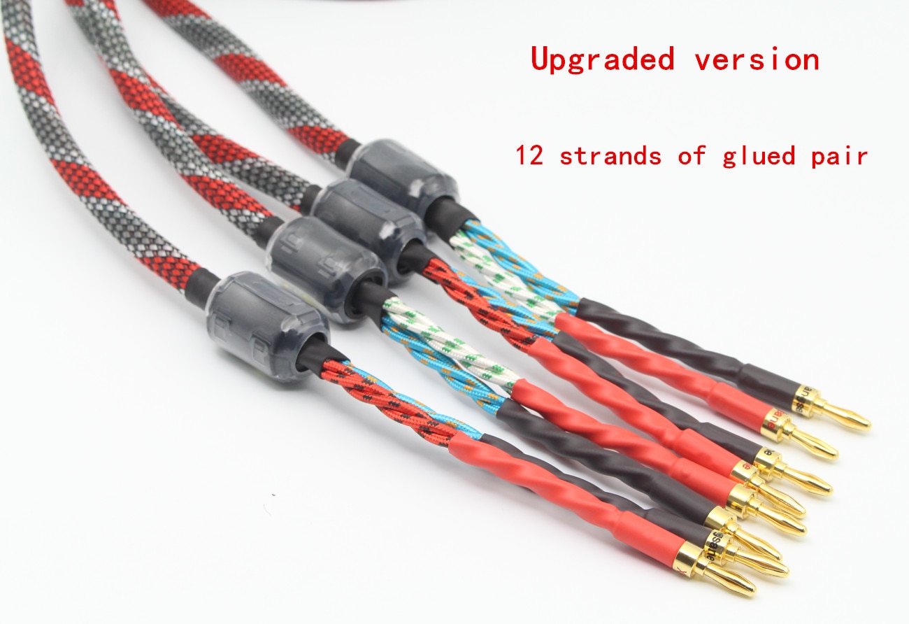 One Pair Xangsane oxygen-free copper audio speaker cable HI-FI high-end amplifier speaker cable Banana head cable
