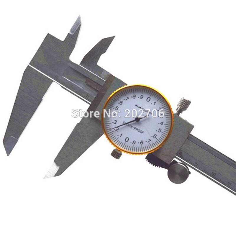 Metric Gauge Measuring Tool Dial Caliper 0-200mm/0.02mm Shock-proof Steel Precision Dial Vernier Caliper thickness gauge