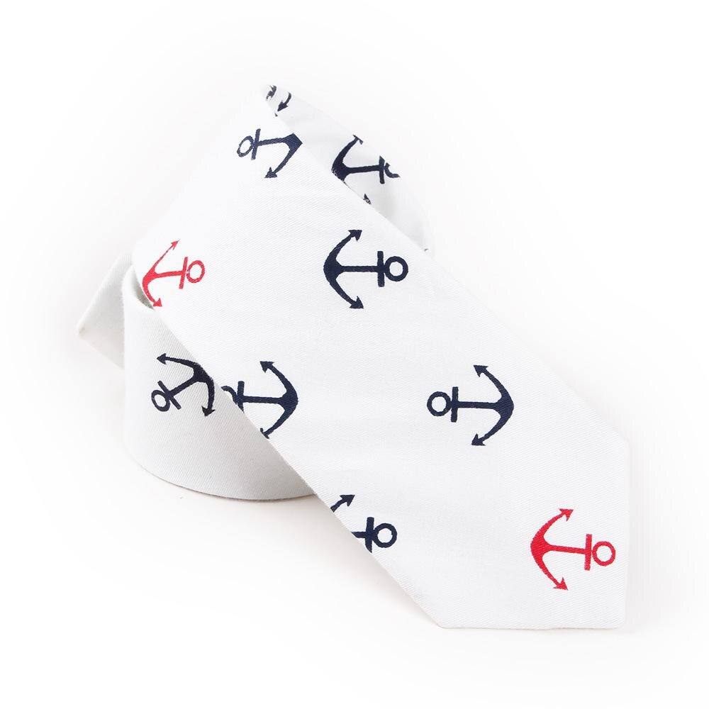 Moda kotwica krawat męska bawełna cienki krawat na garnitury wesele krawaty krawaty dla mężczyzn granatowy mężczyźni wąskie marki Gravatas: 1