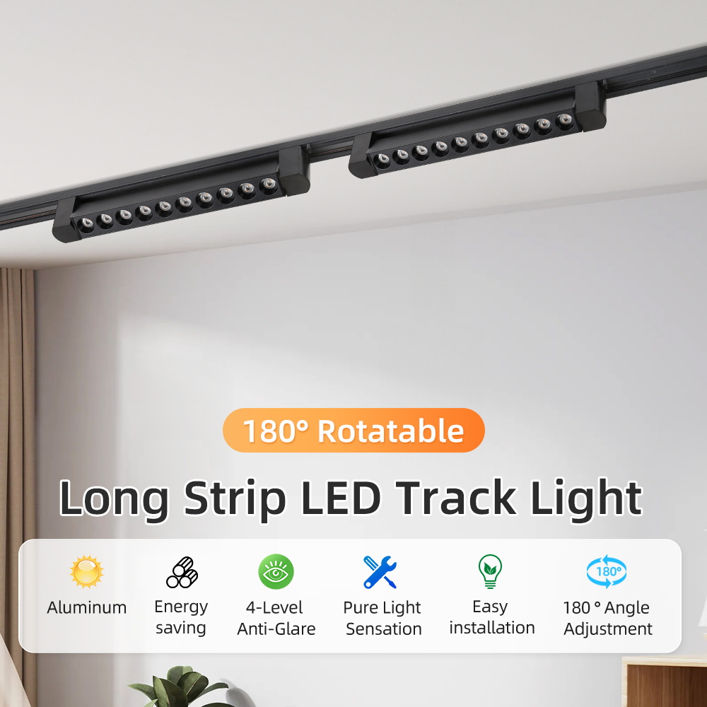 Conjunto completo de luz led para pista, 110v 220v, pendurado, trilho de iluminação de teto, holofote para decoração de sala de estar, quarto, lâmpada led track