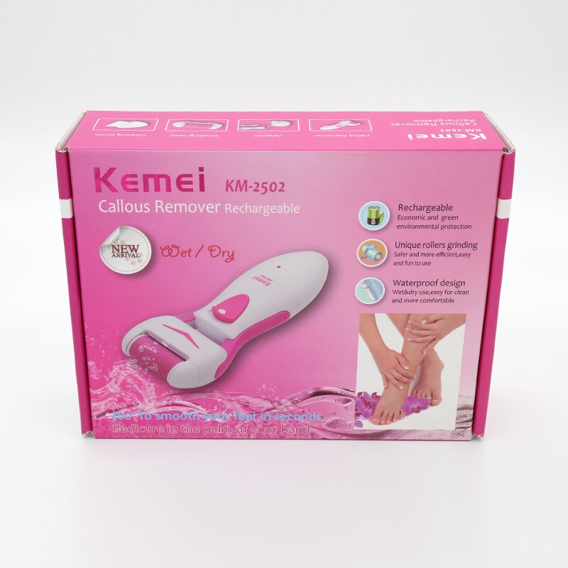 Kemei electric callus remover Top Electric Pedicure Tools Foot Care Tool Pedicure Velvet Smooth Machine Callus Foot file