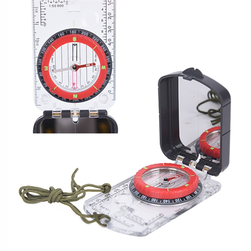Lichtgevende Kompas Met Spiegel Duurzaam Anti-Shock Stabiele Waterdichte Wandelen Klimmen Multifunctionele Kompas