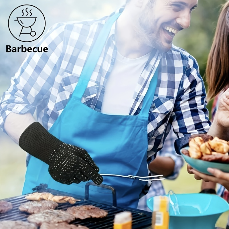 1/2 Stück hochtemperaturbeständige Grillhandschuhe, feuerfeste Ofenhandschuhe 500 800 ℃ Wärmeisolierende Mikrowellenhandschuhe zum Grillen