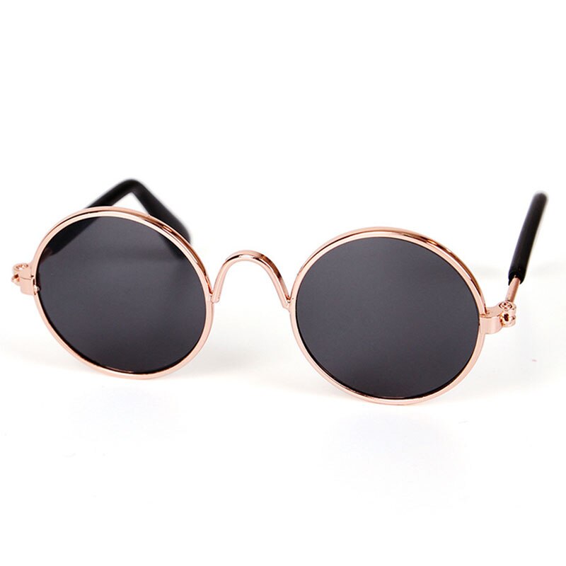 Pet Glasses Lovely Vintage Round Cat Sunglasses Reflection Eye Wear Glasses For Small Dog Cat Pet Photos Props Accessories: black
