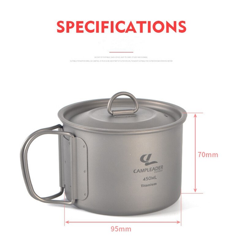 CampLeader Titan 450Ml Tasse, Camping draussen Becher für Wandern, Lager Schüssel, multi-Funktionale Reise Becher Topf