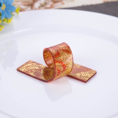 8 x silver/guld servettring akryl servetthållare spänne hotell hem fest middag deco leverans: E