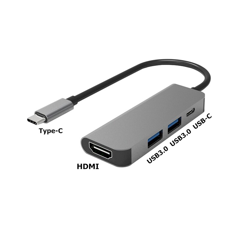 USB-C Hub to HDMI 4K - 3-in-1 Adapter with USB 3.0 for MacBook, Chromebook, Samsung