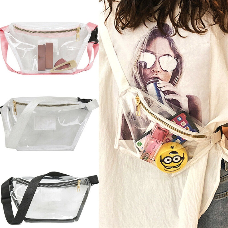 sac banane femme PVC pochette transparente ceinture taille Bum sac taille téléphone poche