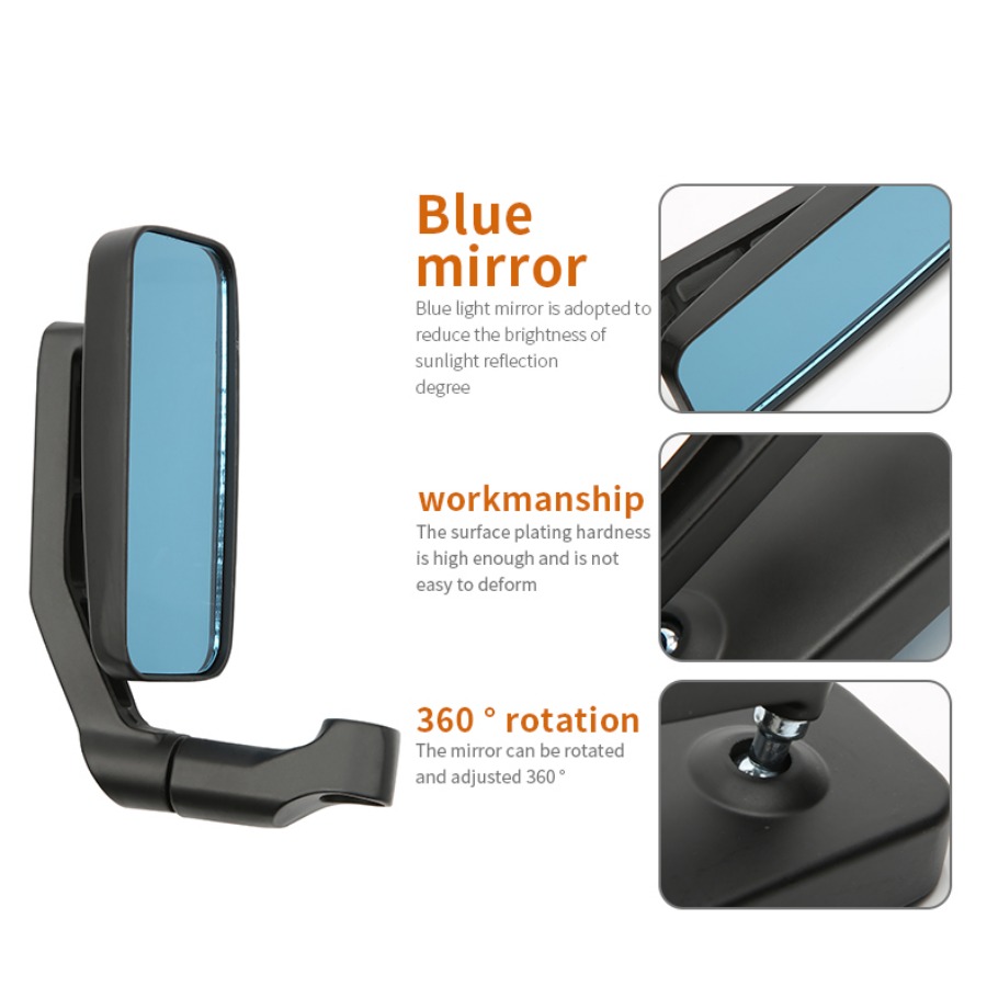 1 paar motorfiets universele accessoires zwart/koolstofvezel gemodificeerde 8/10 mm draadspiegel retro motorfiets zijrechthoekspiegel
