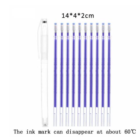 1Set Fabric Markers Pencil Fade Out for Drawing Lines Disappearing Marker Pens PP Multi Purpose DIY Craft Sewing Accessories: blue HT vanish