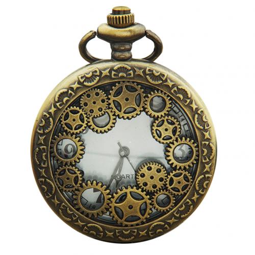 Retro Pockets Horloge Hollow Gear Antieke Hanger Arabische Cijfers Quartz Analoog pockets horloge Vintage Bronze Steampunk: Default Title