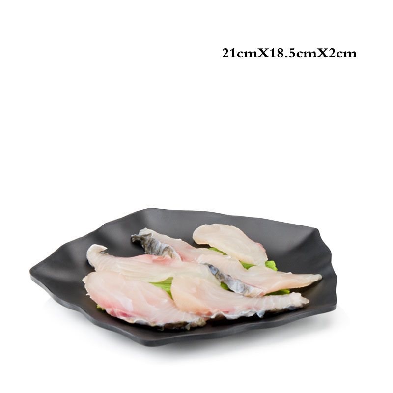 Keukengerei Set Creatieve Zwarte Food Grade Plastic Botplaat Persoonlijkheid Sushi Fruit Dessertbord Restaurant Keukenschotel: Zilver