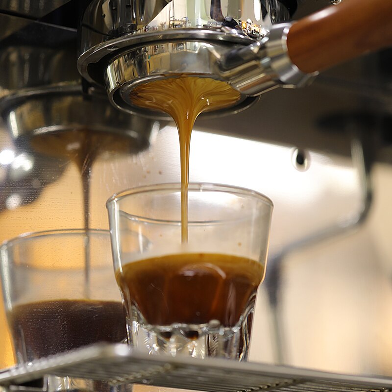 Machine à café expresso professionnelle, filtre sans fond 58MM en acier inoxydable, avec 2 tasses et 1 panier filtrant inclus