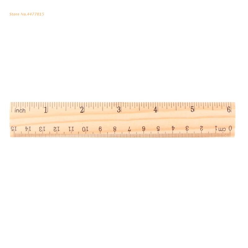 15cm 20cm 30cm Wooden Ruler Double Sided Student School Office Measuring Tool: 15CM