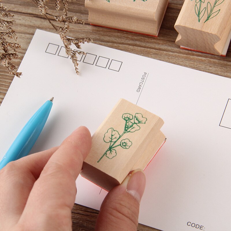 Houten Stempels Bloemen Patroon Voor Aardewerk Craft Diy Klei Sieraden Bloemen Patroon Textuur Emboss Gereedschap 10 Stks/partij